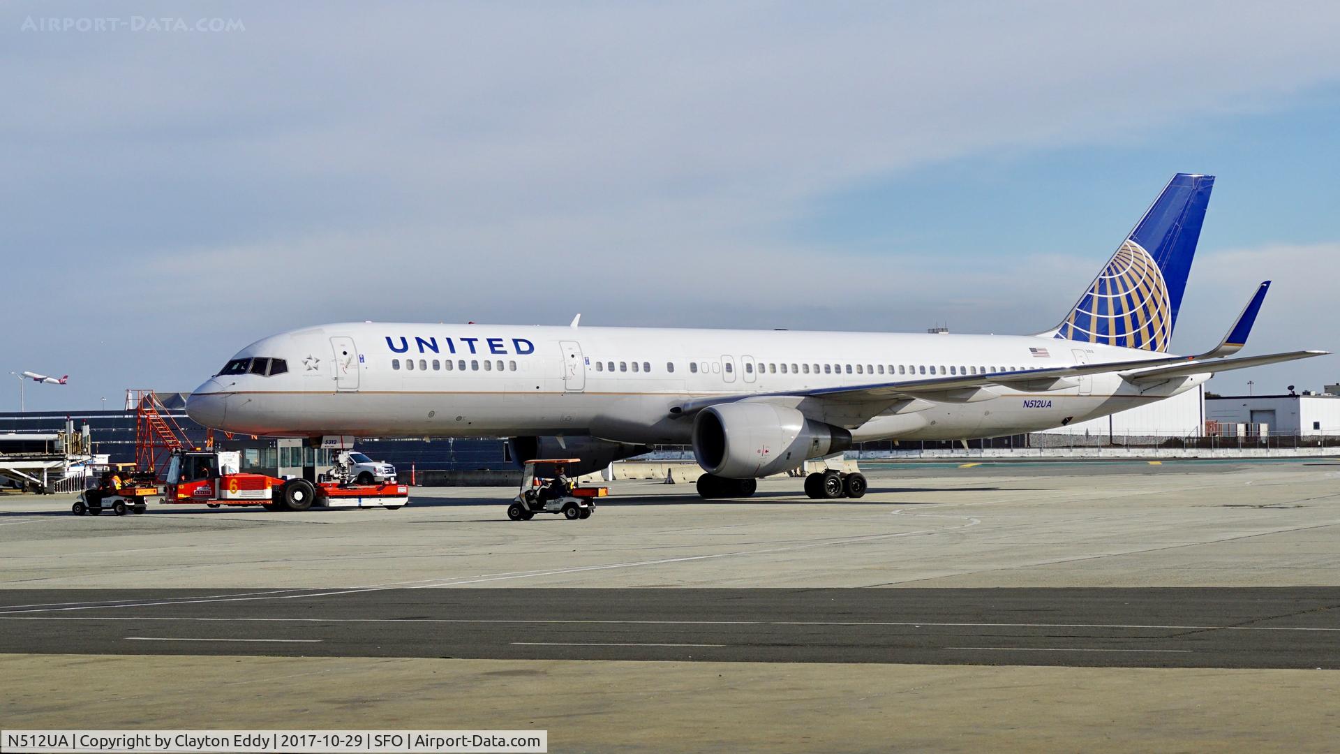 N512UA, 1990 Boeing 757-222 C/N 24809, SFO 2017.
