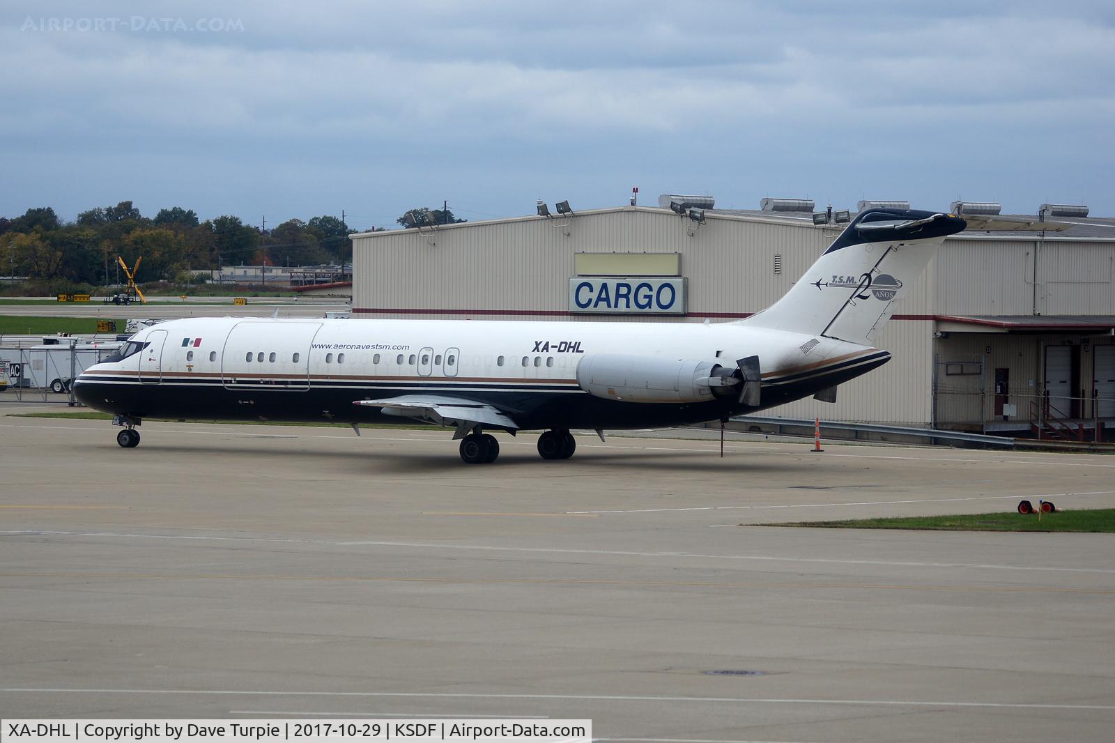 XA-DHL, 1968 McDonnell Douglas DC-9-33F C/N 47193, Parked at Louisville International.