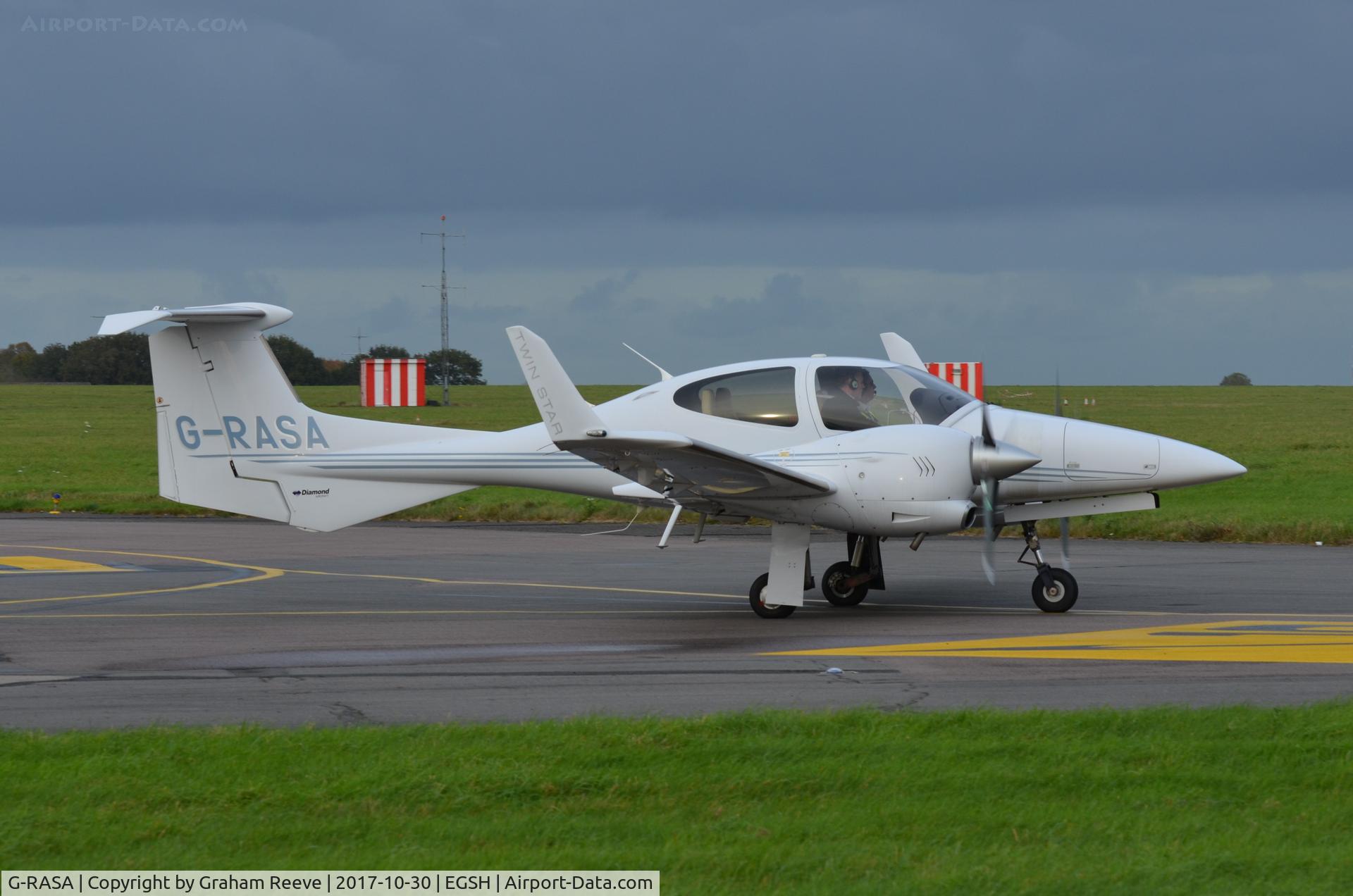 G-RASA, 2006 Diamond DA-42 Twin Star C/N 42.144, Departing from Norwich.