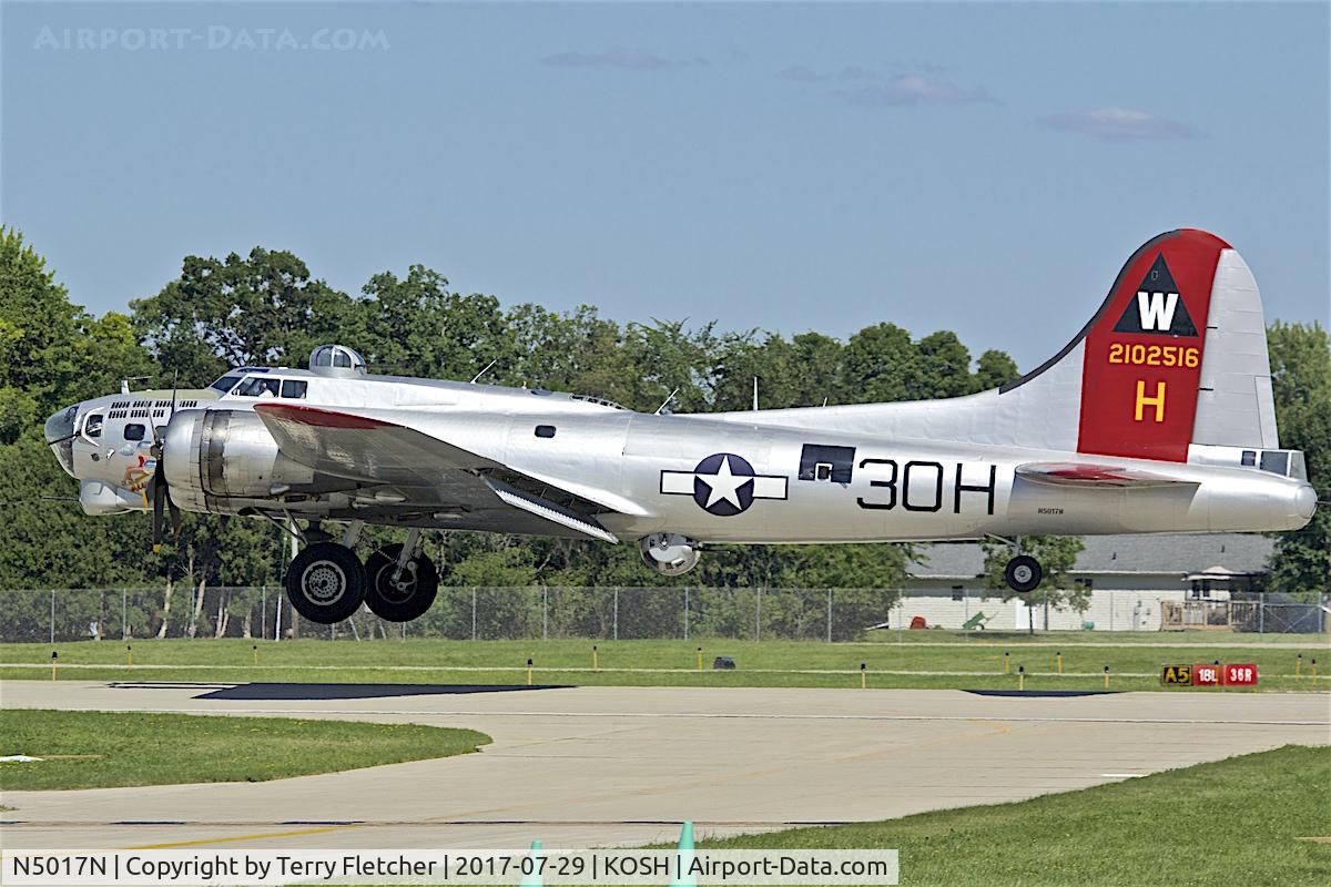 N5017N, 1944 Lockheed/Vega (Boeing) B-17G-105-VE Flying Fortress C/N 8649, at 2017 EAA AirVenture at Oshkosh