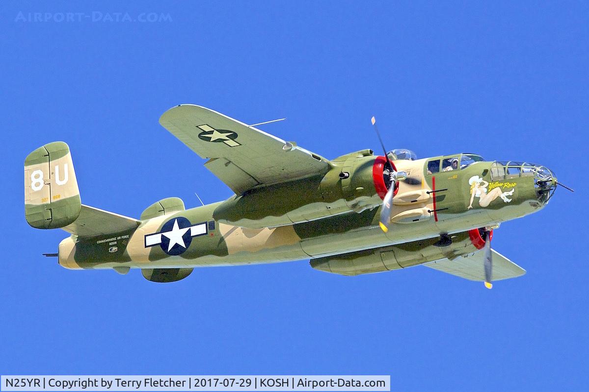 N25YR, 1943 North American TB-25N Mitchell C/N 108-34881, at 2017 EAA AirVenture at Oshkosh