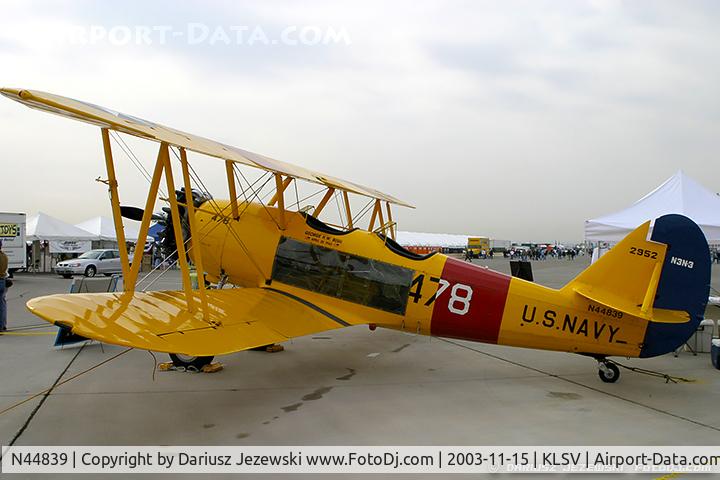 N44839, 1941 Naval Aircraft Factory N3N-3 C/N 2952, Naval Aircraft Factory N3N-3 Yellow Peril C/N 2952, flown by H.W..Bush on April 26, 1943, N44839