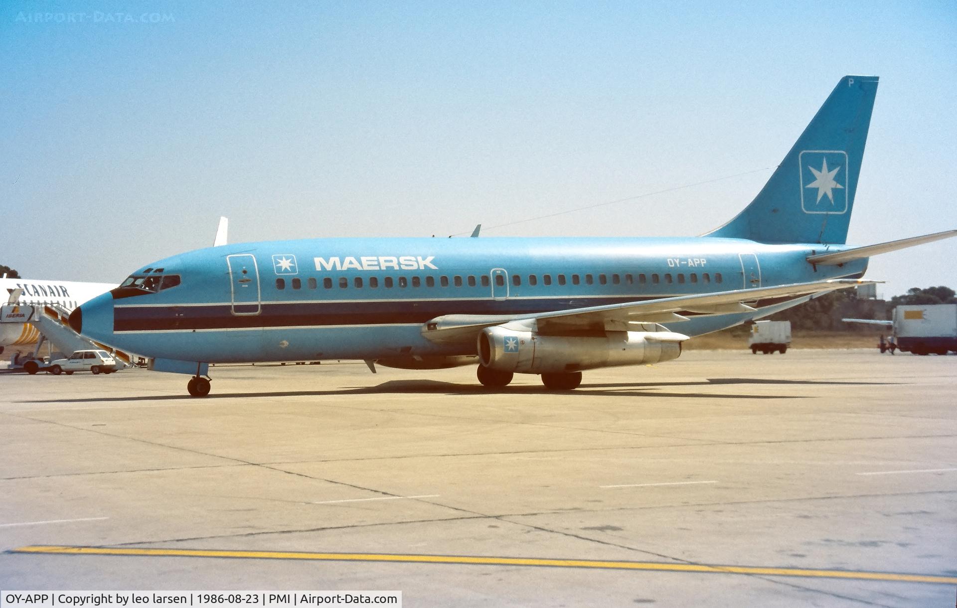 OY-APP, 1980 Boeing 737-2L9 C/N 22406, Palma de Mallorca 23.8.1986