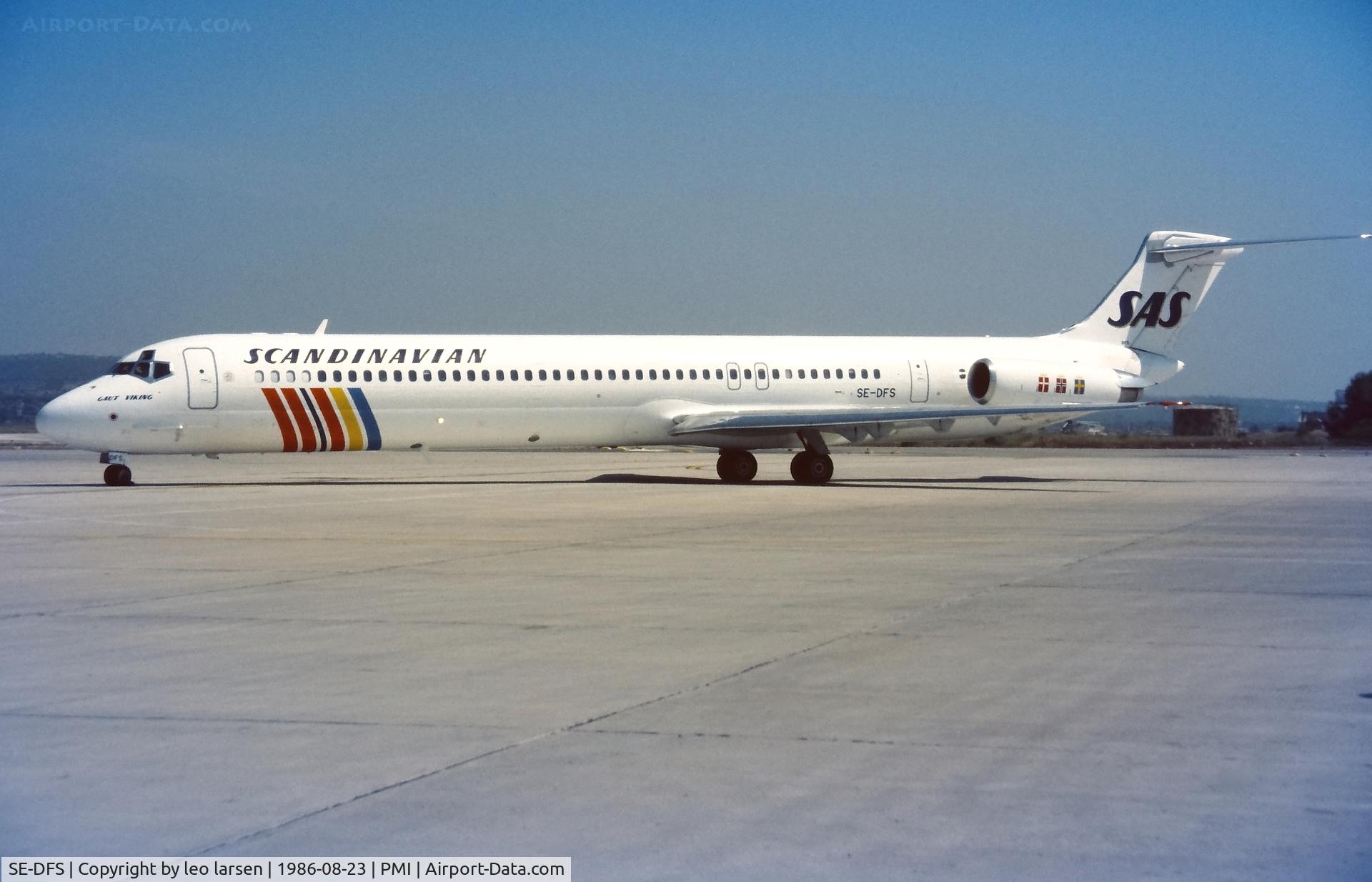 SE-DFS, 1985 McDonnell Douglas MD-82 (DC-9-82) C/N 49384, Palma de Mallorca 23.8.1986