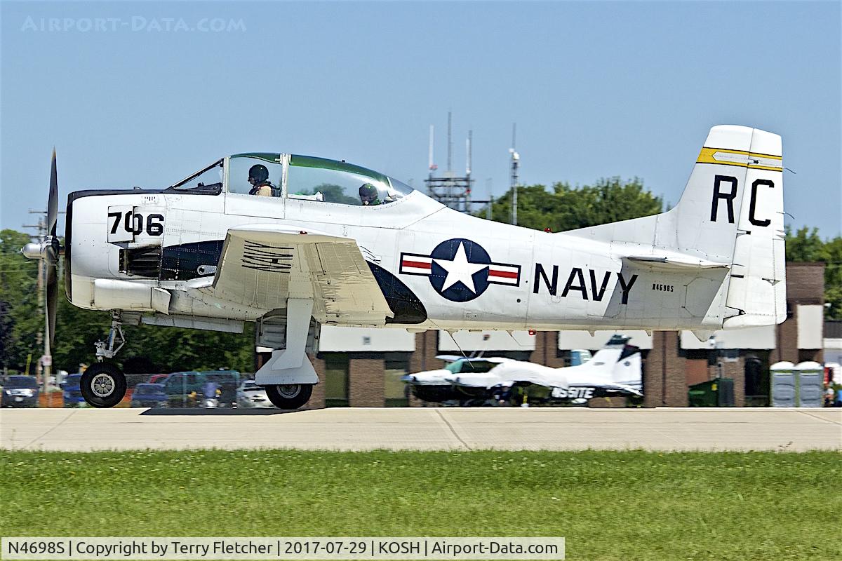 N4698S, North American T-28B Trojan C/N 200-69 (137706), at 2017 AirVenture at Oshkosh