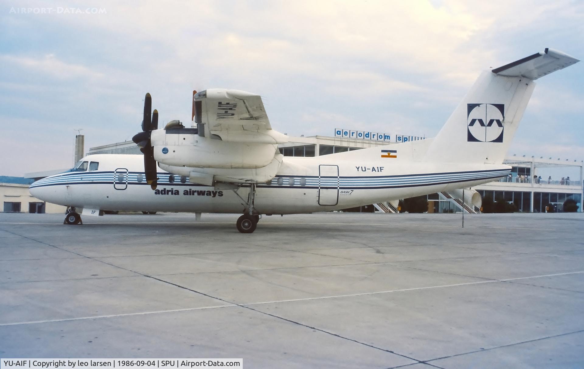 YU-AIF, 1982 De Havilland Canada DHC-7-102 Dash 7 C/N 92, Split 4.9.1986