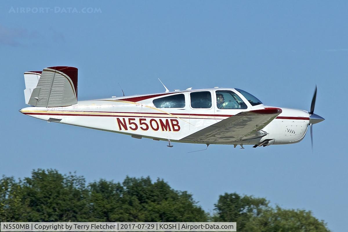 N550MB, 1964 Beech S35 Bonanza C/N D-7610, at 2017 EAA AirVenture at Oshkosh