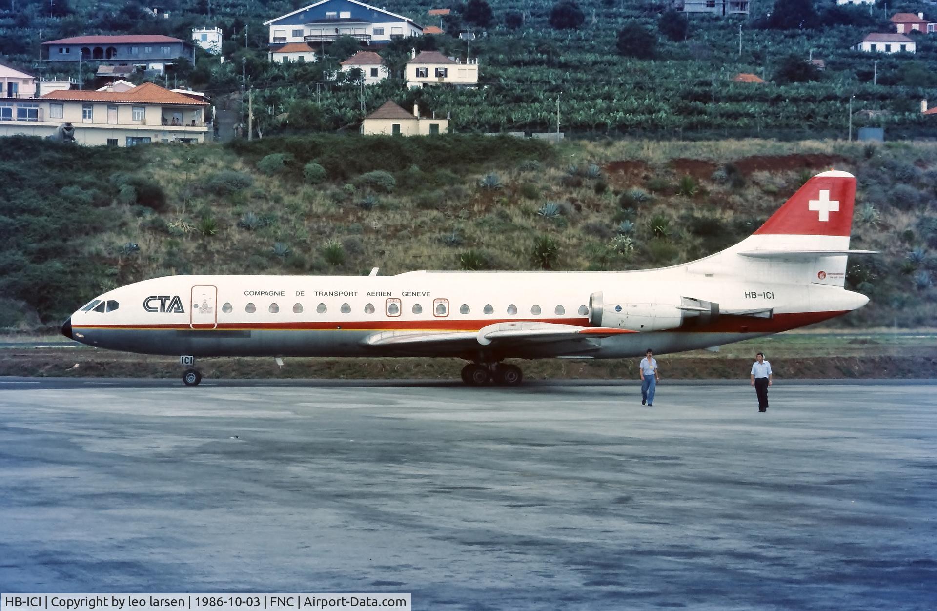 HB-ICI, 1969 Sud Aviation SE-210 Caravelle 10R C/N 250, Funchal  Madeira 3.10.1986