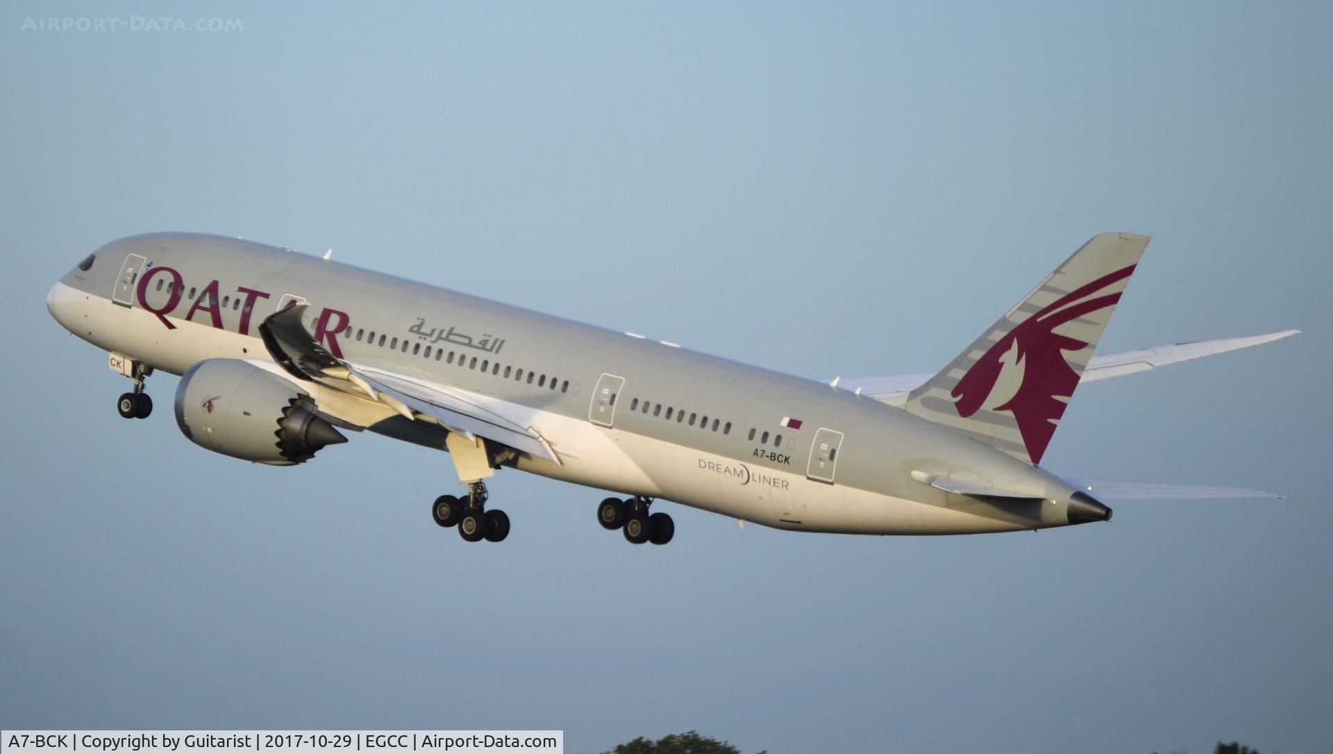 A7-BCK, 2012 Boeing 787-8 Dreamliner C/N 38329, At Manchester
