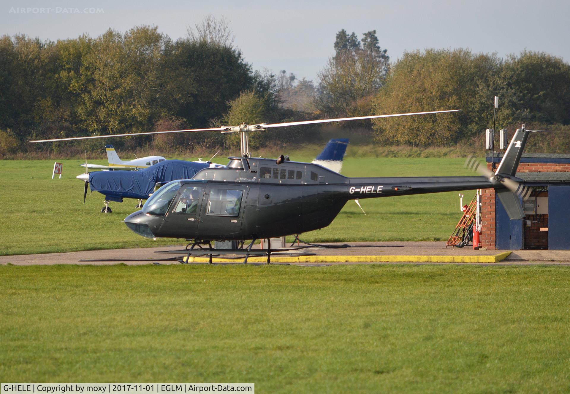 G-HELE, 1984 Bell 206B JetRanger III C/N 3789, Bell 206B JetRanger III refuelling at White Waltham.