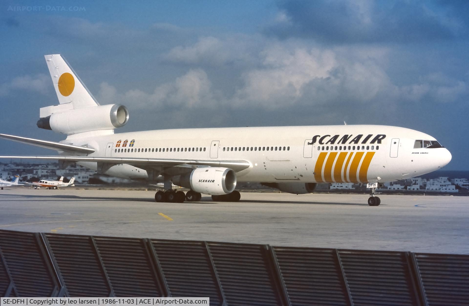 SE-DFH, 1976 McDonnell Douglas DC-10-30 C/N 46954, Lanzarote 3.11.1986
