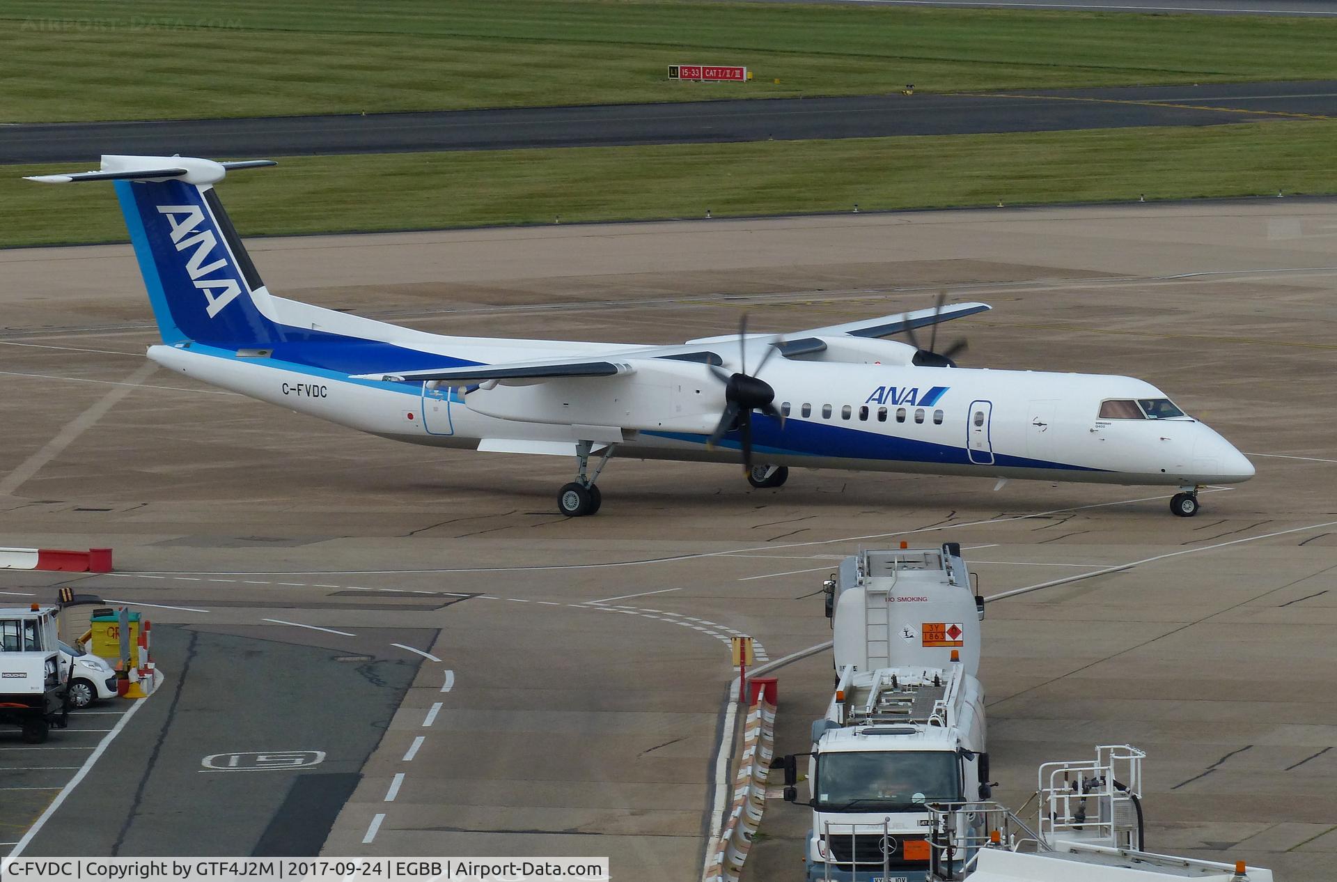 C-FVDC, 2017 Bombardier DHC-8-402Q Dash 8 Dash 8 C/N 4565, C-FVDC on delivery to ANA Wings at Birmingham 24.9.17