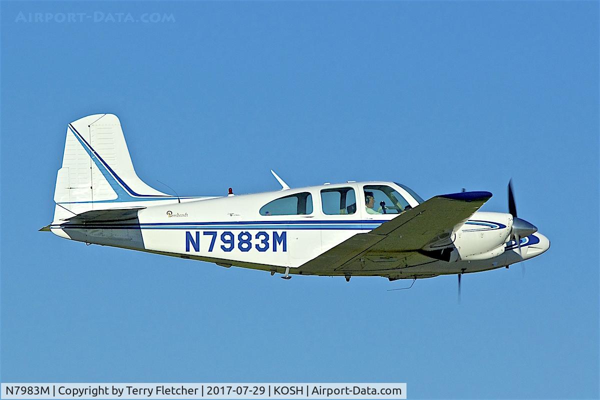 N7983M, 1966 Beech D95A Travel Air C/N TD-671, at 2017 EAA AirVenture at Oshkosh