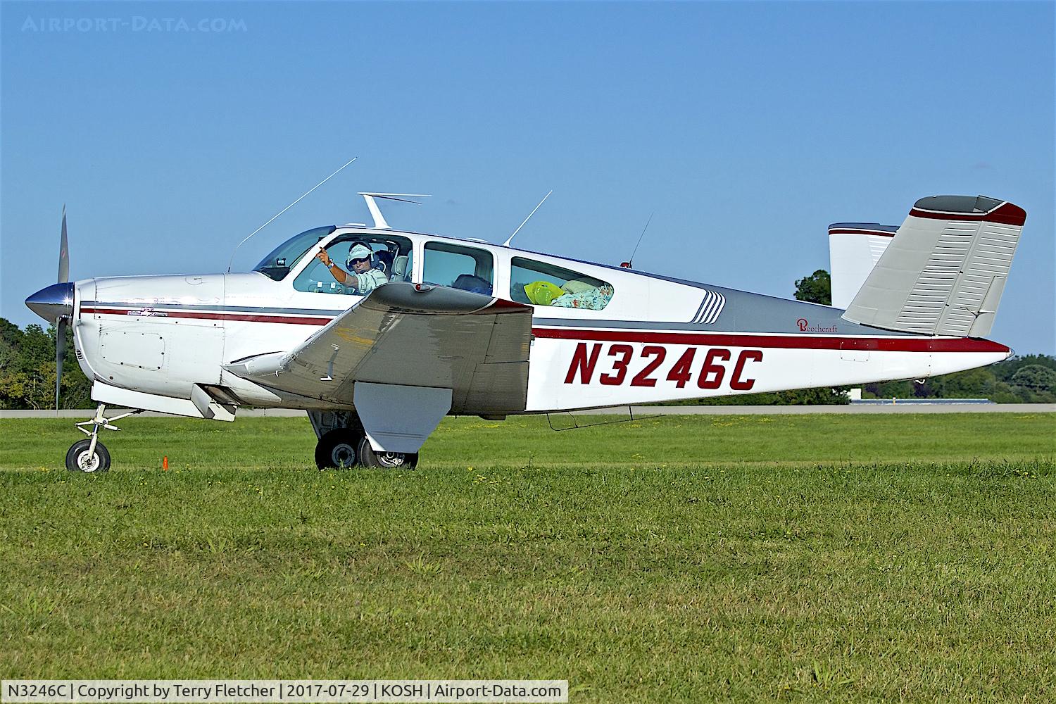 N3246C, 1954 Beech E35 C/N D-3911, at 2017 EAA AirVenture at Oshkosh