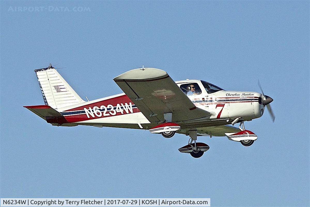 N6234W, 1964 Piper PA-28-140 Cherokee C/N 28-20275, at 2017 EAA AirVenture at Oshkosh