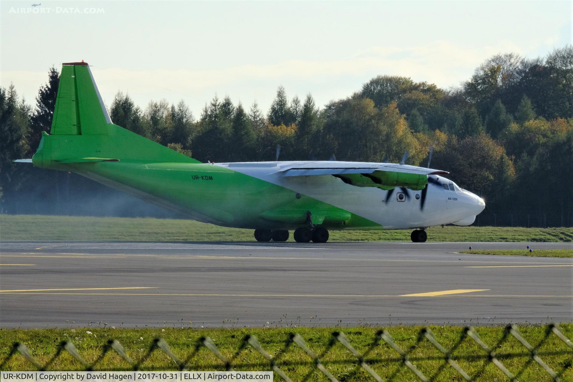 UR-KDM, 1972 Antonov An-12BK C/N 02348107, Full power for take-off rwy24 at ELLX