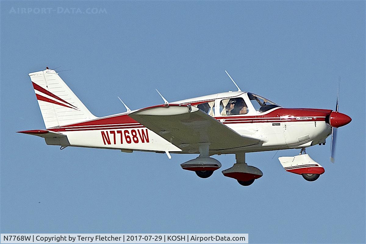 N7768W, 1964 Piper PA-28-180 Cherokee C/N 28-1769, at 2017 EAA AirVenture at Oshkosh