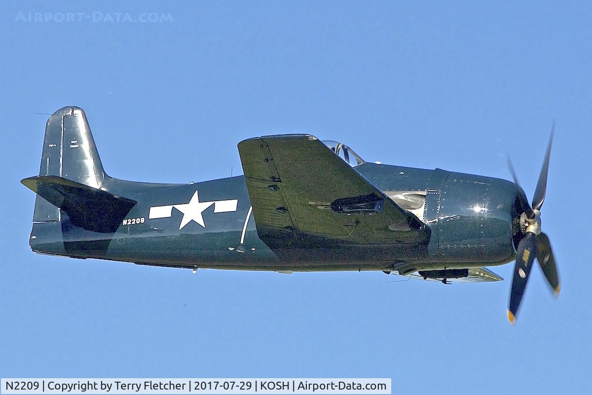 N2209, 1945 Grumman F8F-1B Bearcat C/N 122095, at 2017 EAA AirVenture at Oshkosh