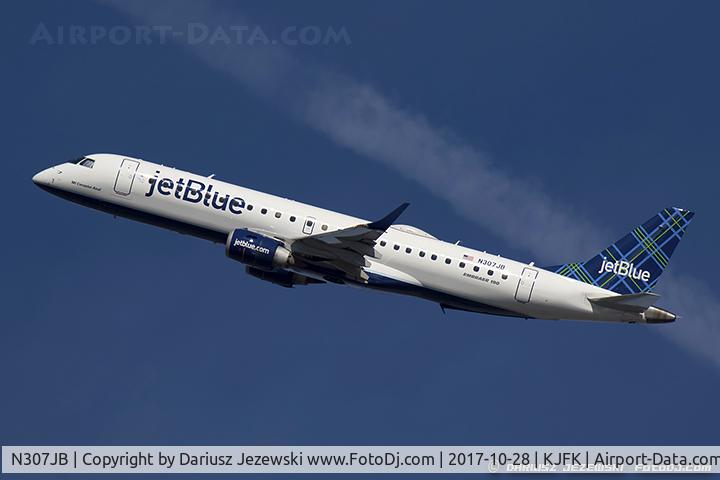 N307JB, 2009 Embraer ERJ-190-100 IGW 190AR C/N 19000286, Embraer 190AR (ERJ-190-100IGW)  