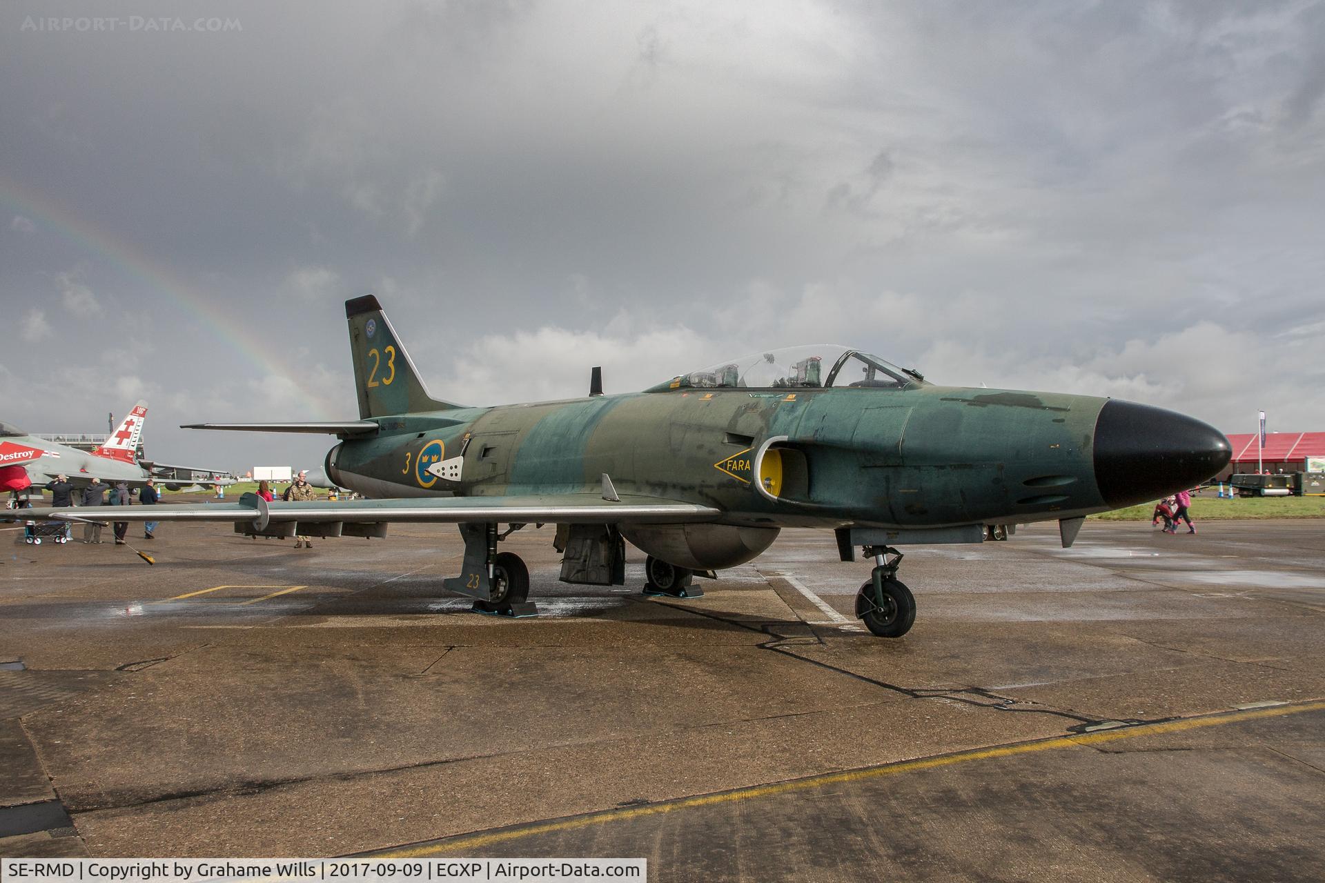 SE-RMD, 1959 Saab J32B Lansen C/N 32-542, SAAB J32B Lansen 32542 (SE-RMD) Swedish Air Force Historic Flight, Scampton Air Show 2017
