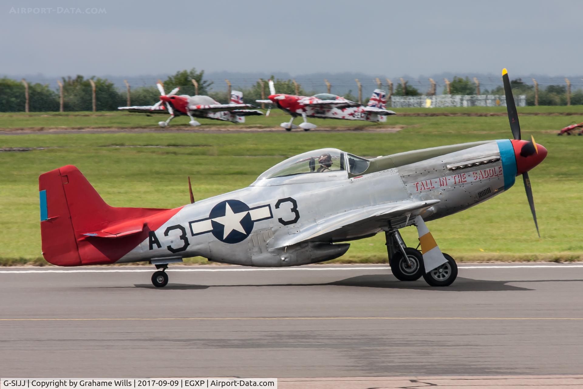 G-SIJJ, 1944 North American P-51D Mustang C/N 122-31894 (44-72035), P-51D 472035/A3-3 (G-SIJJ) Hangar 11 (“Tall in the Saddle”), Scampton Air Show 2017