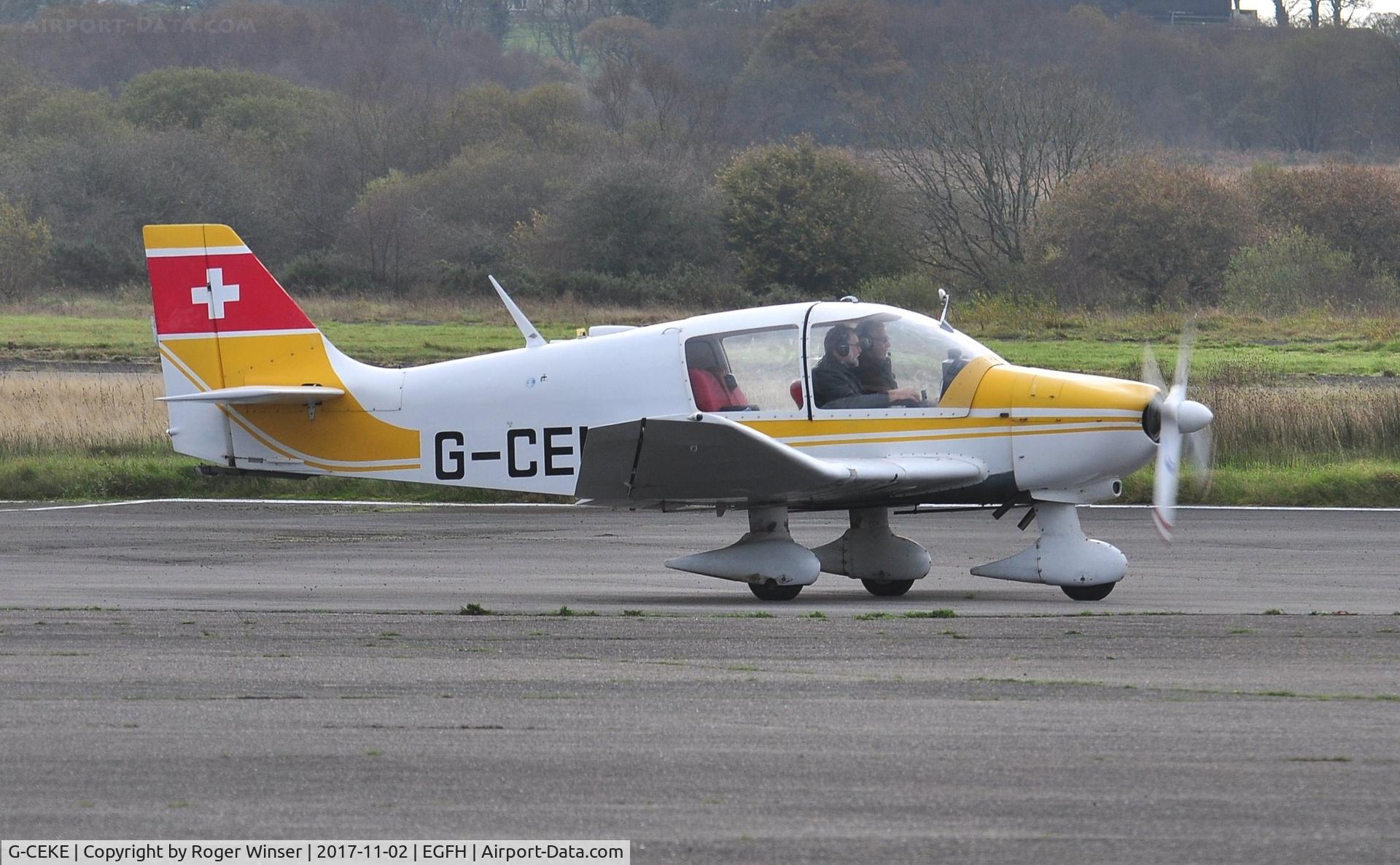G-CEKE, 1974 Robin DR-400-180 Regent Regent C/N 943, Visiting Robin Regent. Previously registered  HB-EXG.