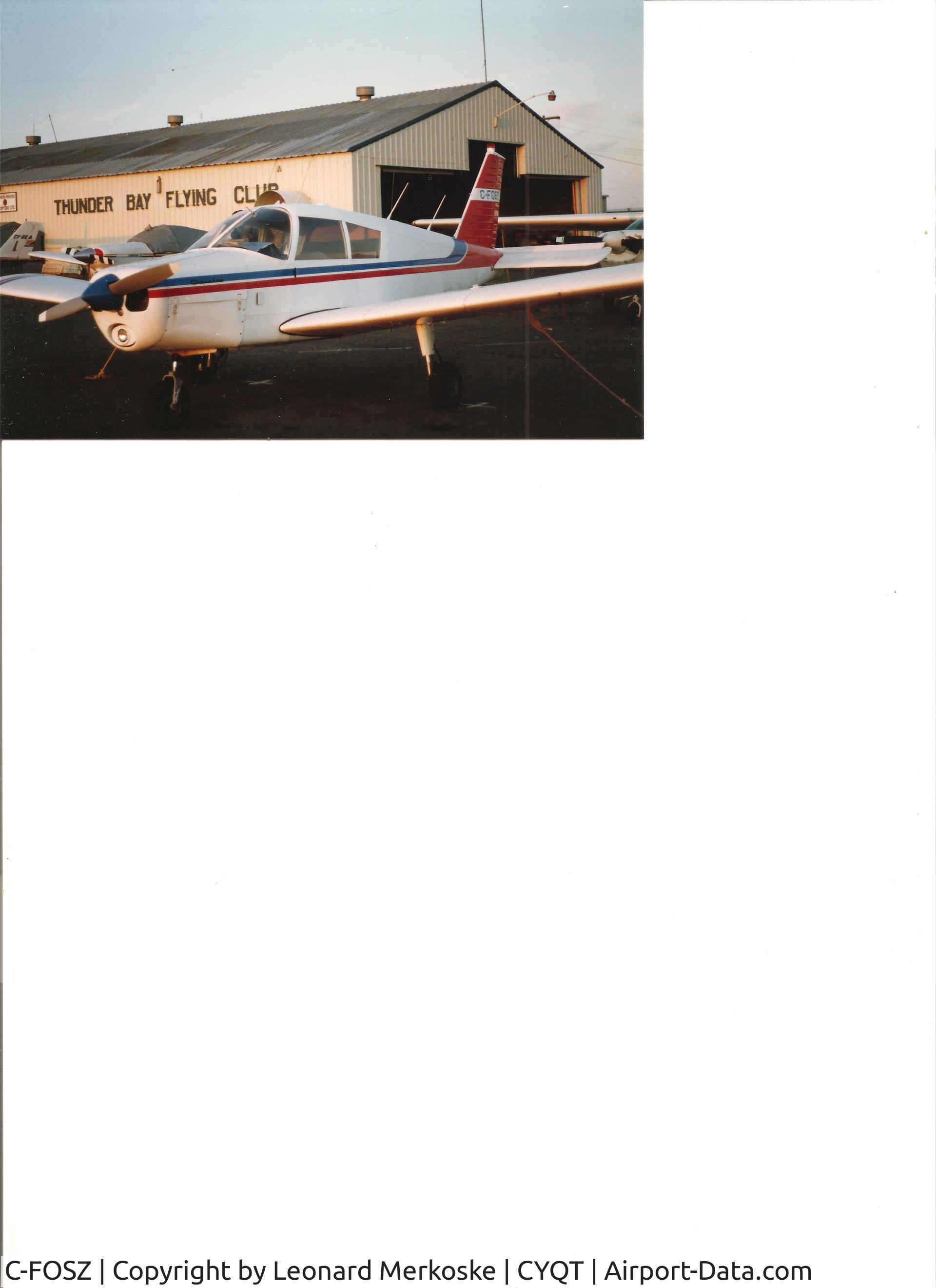 C-FOSZ, 1962 Piper PA-28-160 Cherokee C/N 28 562, Thunder Bay, ON mid 1990's