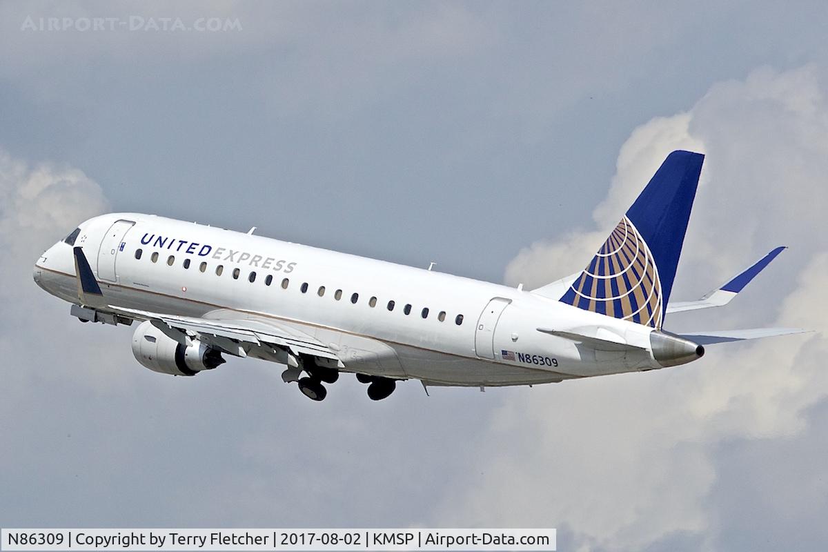 N86309, 2014 Embraer 175LR (ERJ-170-200LR) C/N 17000426, at Minneapolis- St,Paul International Airport