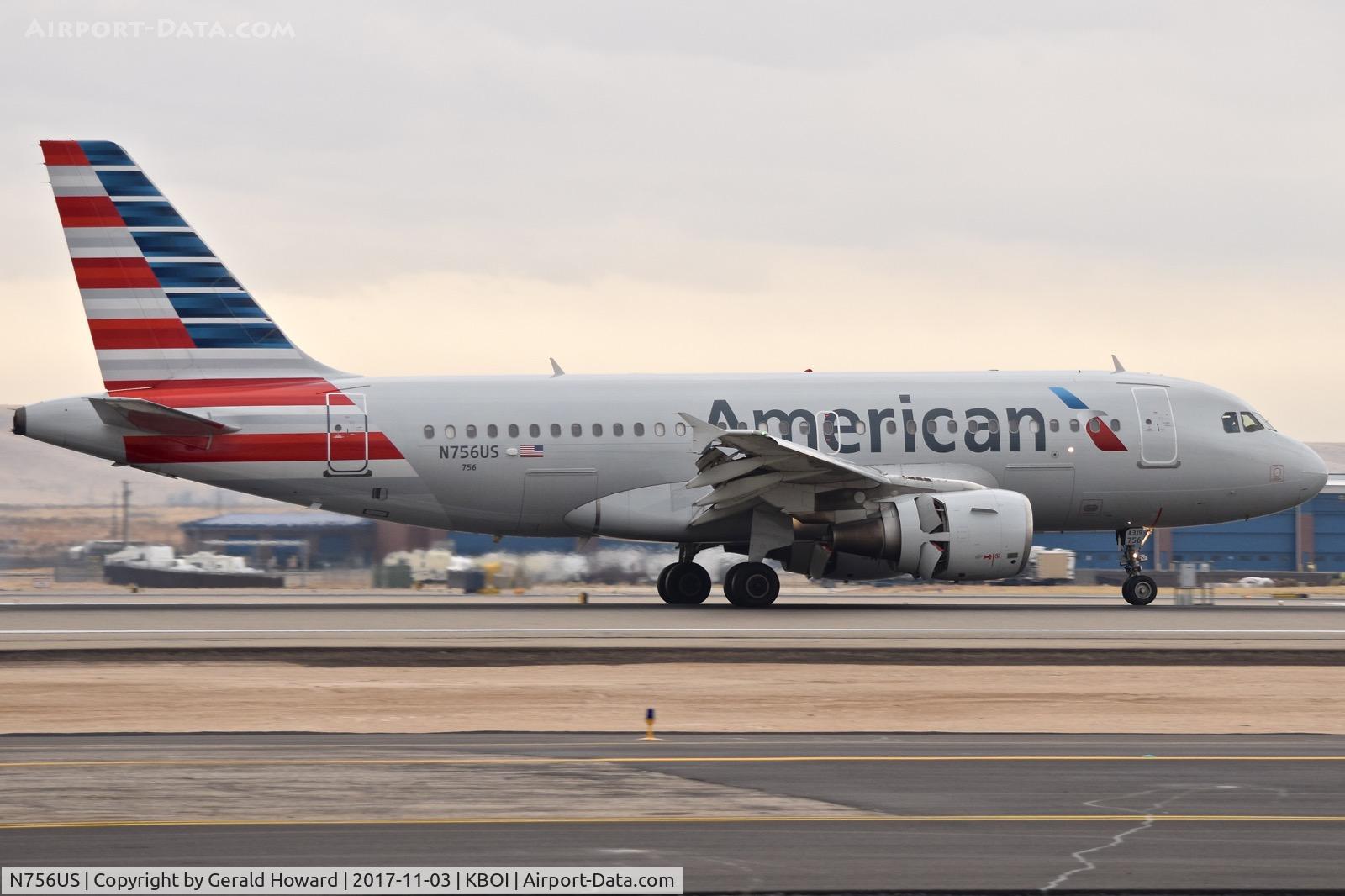 N756US, 2000 Airbus A319-112 C/N 1340, Landing roll out on RWY 28R.