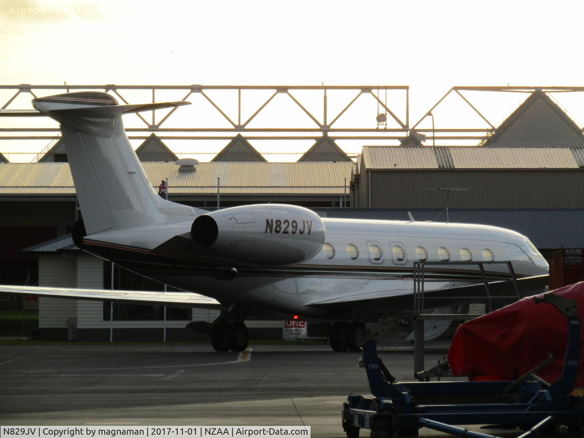 N829JV, 2013 Gulfstream Aerospace G650 (G-VI) C/N 6044, at AKL about to leave