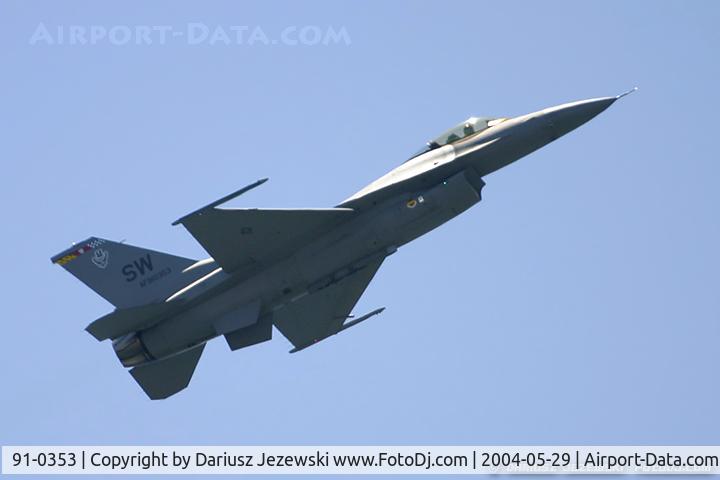 91-0353, 1991 General Dynamics F-16C Fighting Falcon C/N CC-51, F-16CJ Fighting Falcon 91-0353 SW from 77th FS 