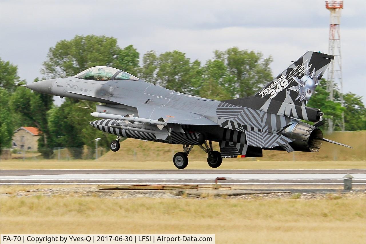 FA-70, SABCA F-16AM Fighting Falcon C/N 6H-70, SABCA F-16AM Fighting Falcon, Landing rwy 29, St Dizier-Robinson Air Base 113 (LFSI) Open day 2017