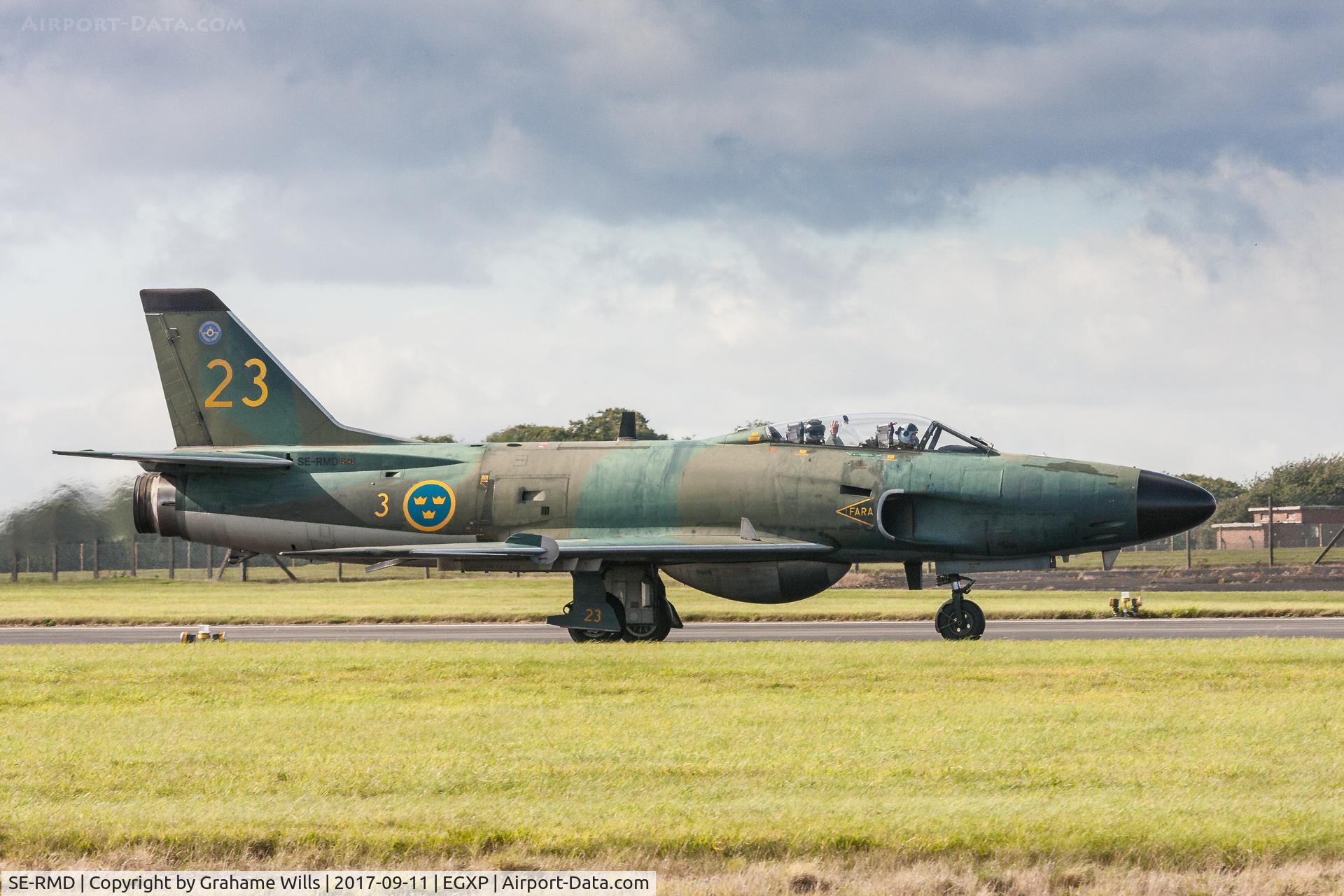 SE-RMD, 1959 Saab J32B Lansen C/N 32-542, SAAB J32B Lansen 32542 (SE-RMD) Swedish Air Force Historic Flight, Scampton 11/9/17