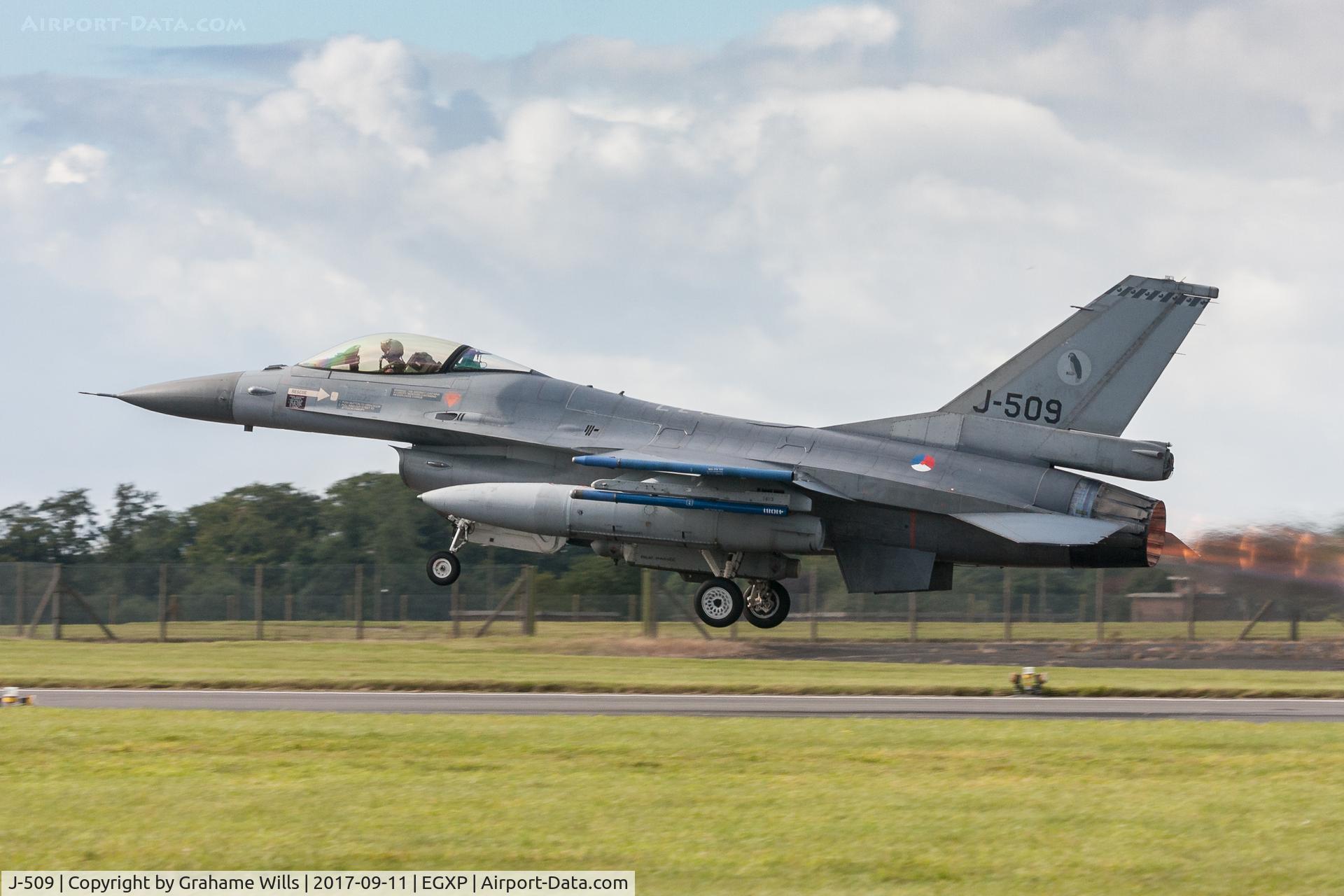 J-509, General Dynamics F-16AM Fighting Falcon C/N 6D-148, F-16AM J-509 322 Sqd R Netherlands AF, Scampton 11/9/17