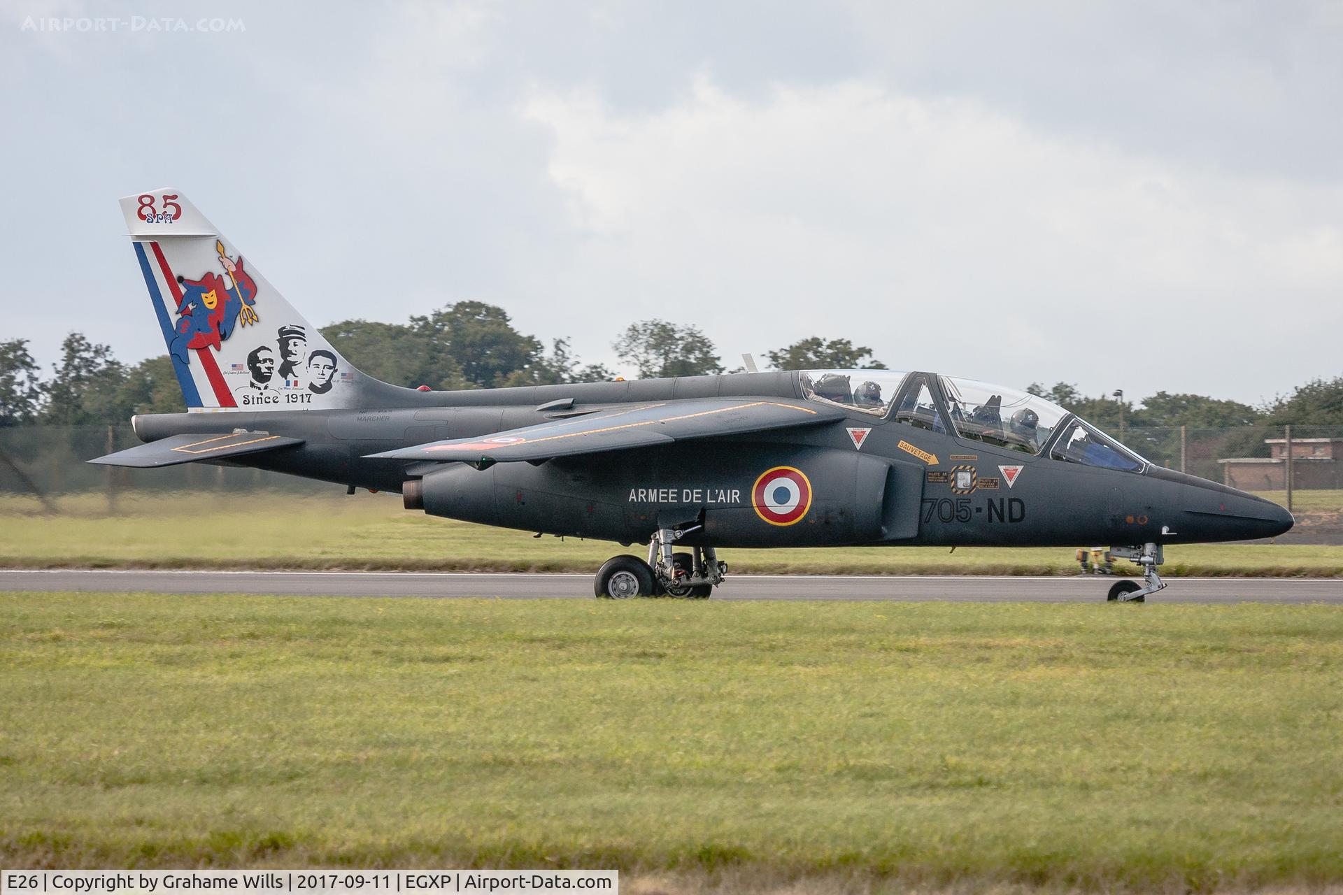 E26, Dassault-Dornier Alpha Jet E C/N E26, Alphajet E E26/705-ND EAC 00.314 French AF, Scampton 11/9/17