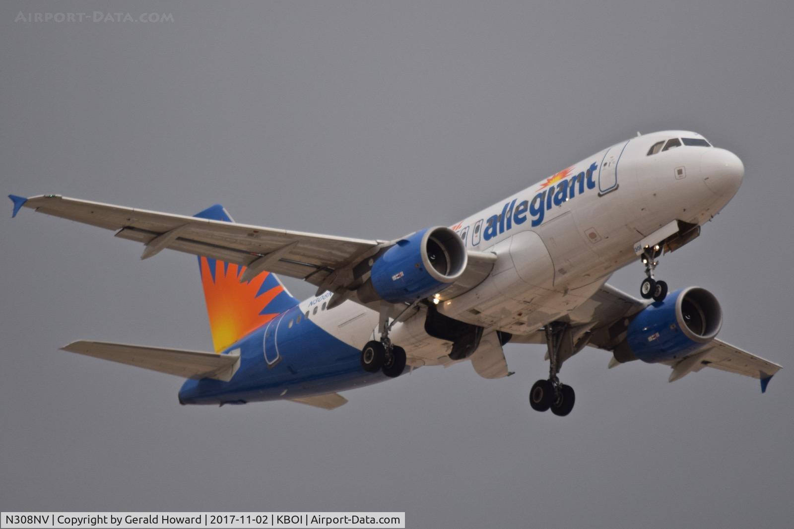N308NV, 2005 Airbus A319-111 C/N 2450, Departing RWY 10L.