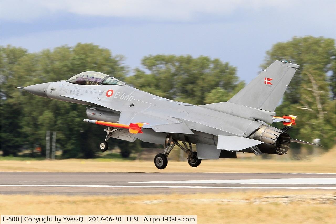 E-600, 1980 SABCA F-16AM Fighting Falcon C/N 6F-35, Royal Danish Air Force SABCA F-16AM Fighting Falcon, Landing rwy 29, St Dizier-Robinson Air Base 113 (LFSI) Open day 2017