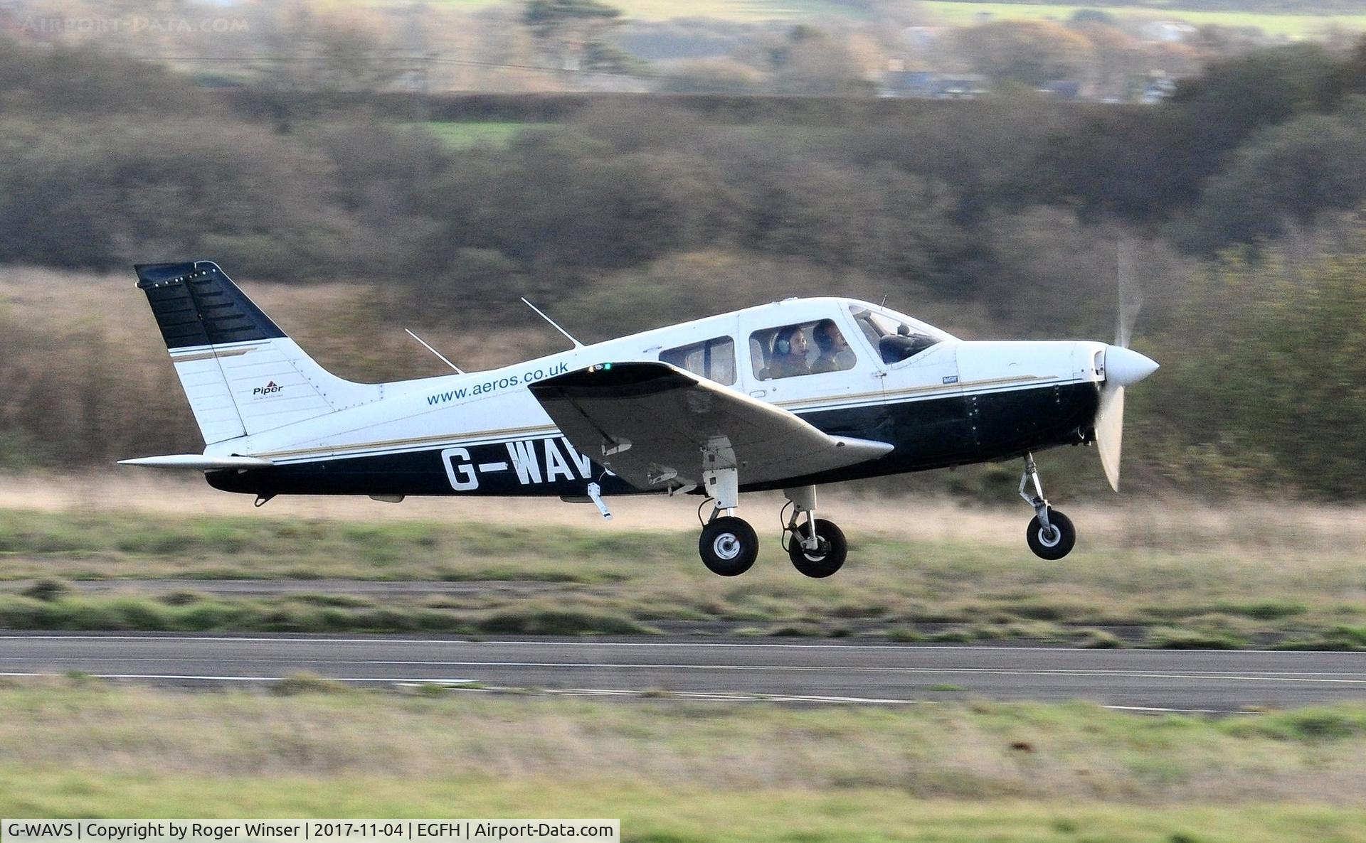 G-WAVS, 1998 Piper PA-28-161 Cherokee Warrior III C/N 28-42035, Visiting Warrior III departing Runway 28.