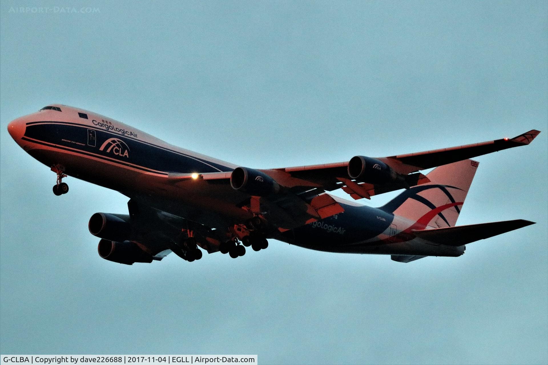 G-CLBA, 2004 Boeing 747-428F C/N 32870, G CLBA on approach to 27L in the setting sunlight