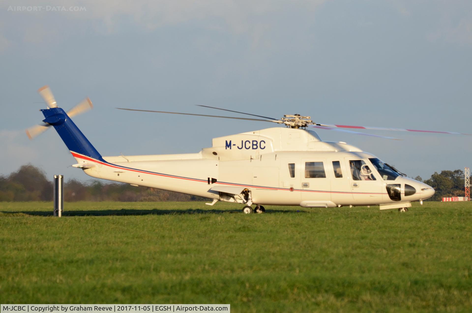 M-JCBC, 2006 Sikorsky S-76C C/N 760616, Just landed at Norwich.