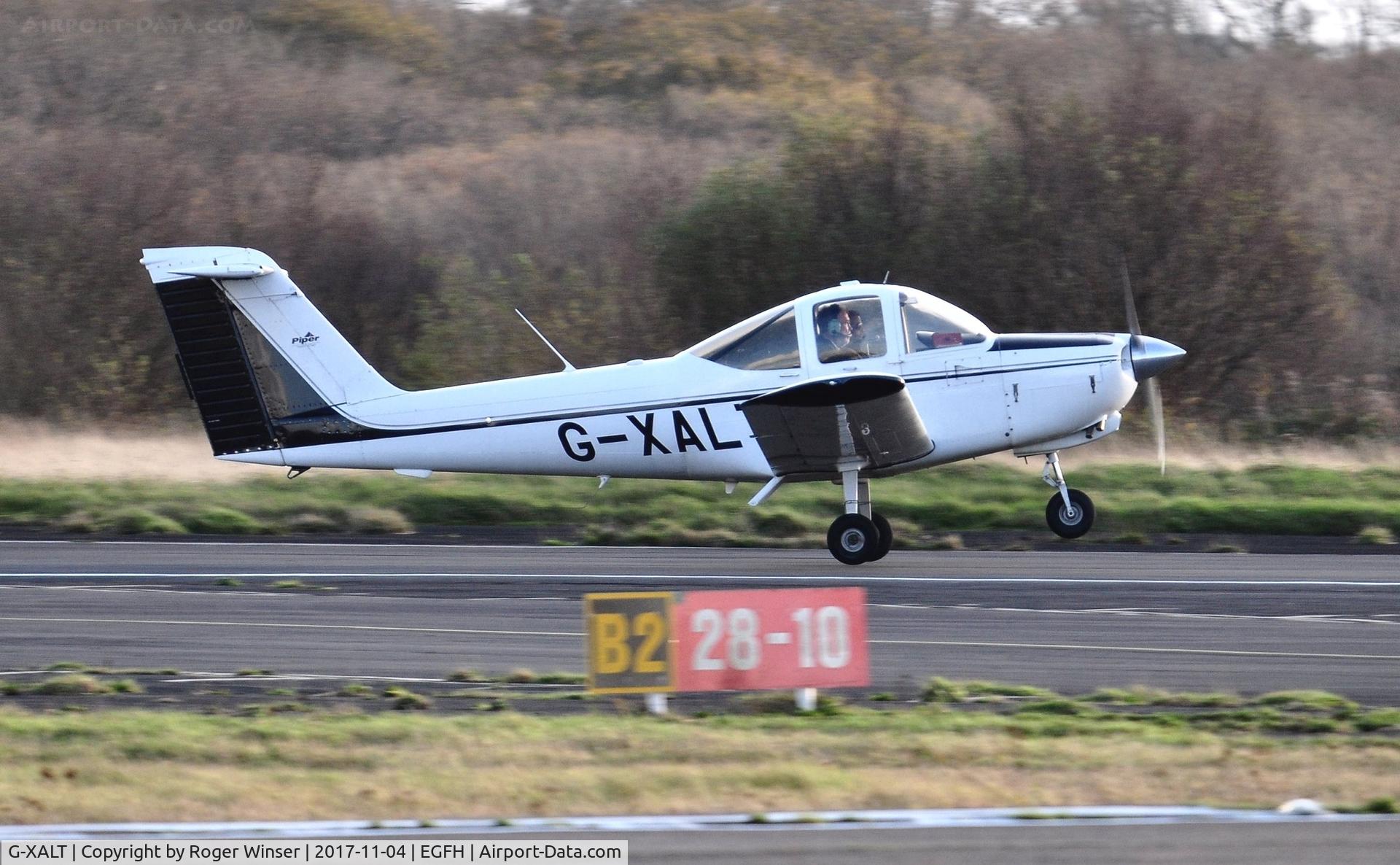 G-XALT, 1979 Piper PA-38-112 Tomahawk Tomahawk C/N 38-79A0801, Tomahawk operated by Cambrian Flying Club departing Runway 28.