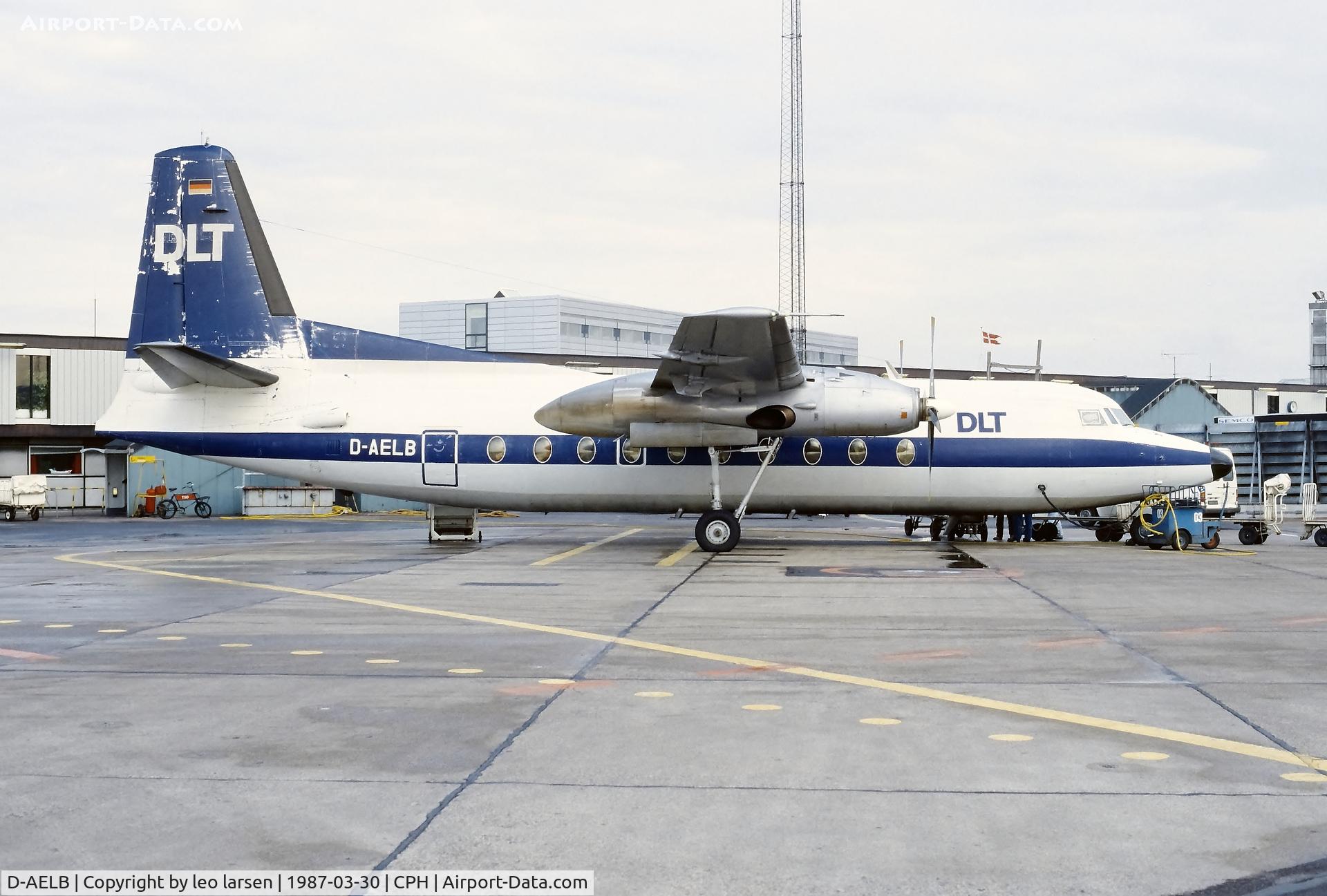 D-AELB, 1977 Fokker F.27-600 Friendship C/N 10562, Copenhagen 30.3.1987