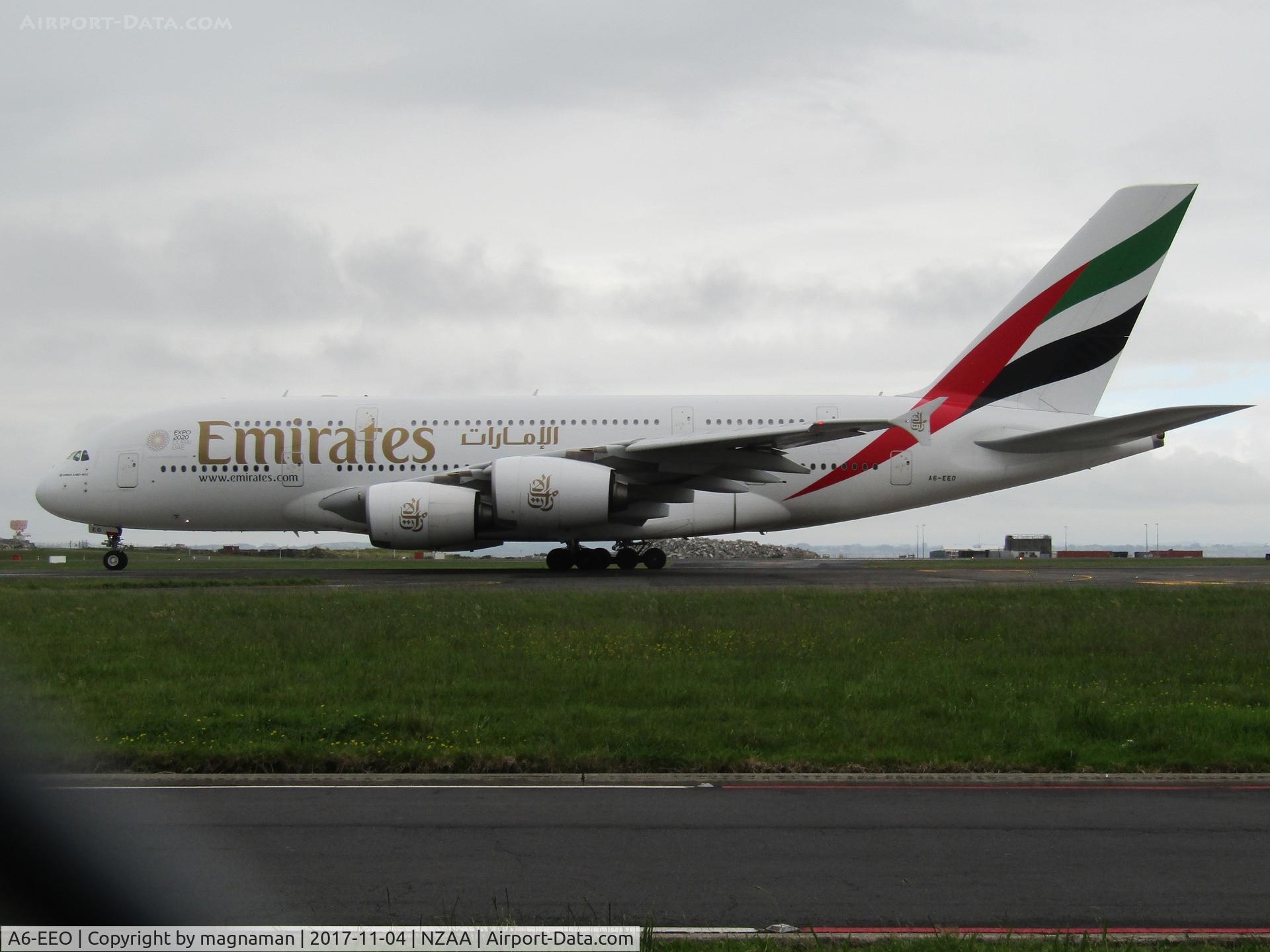 A6-EEO, 2013 Airbus A380-861 C/N 136, on way out