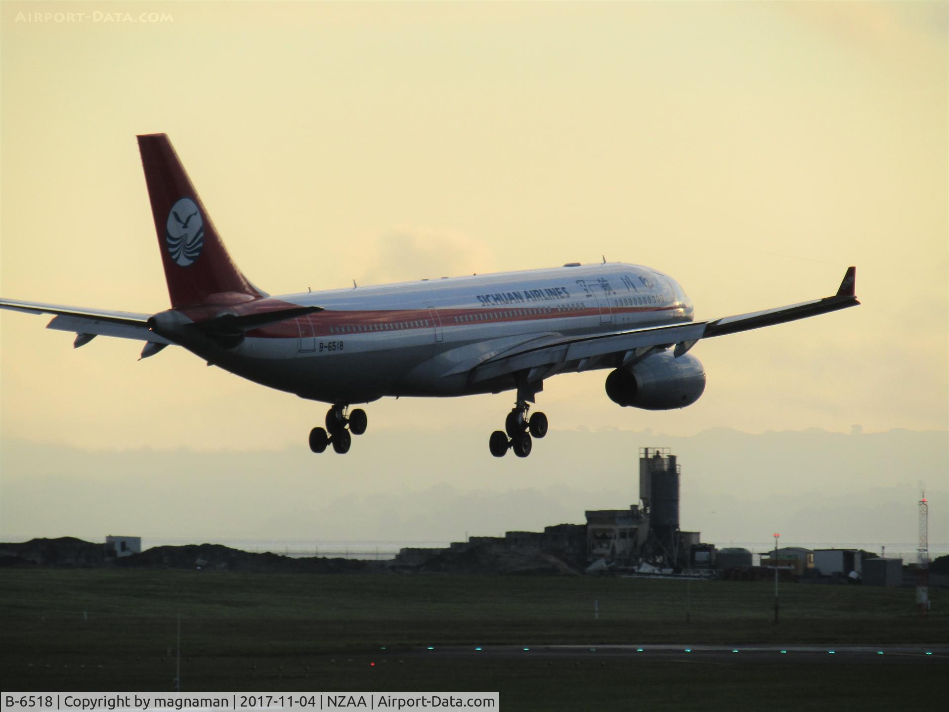 B-6518, 2010 Airbus A330-243 C/N 1082, nearly down