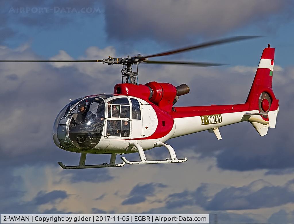 2-WMAN, 1976 Aerospatiale SA-341G Gazelle C/N 1277, Guernsey registered