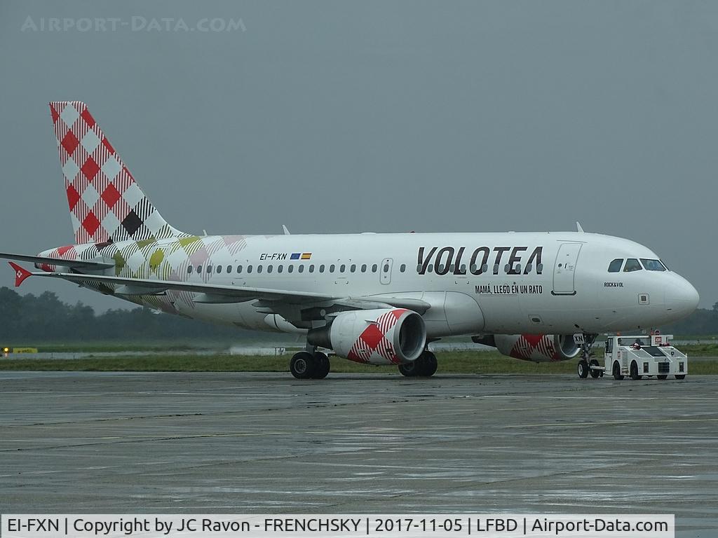 EI-FXN, 2002 Airbus A319-111 C/N 1684, V72404 pushback to Ajaccio (AJA)
