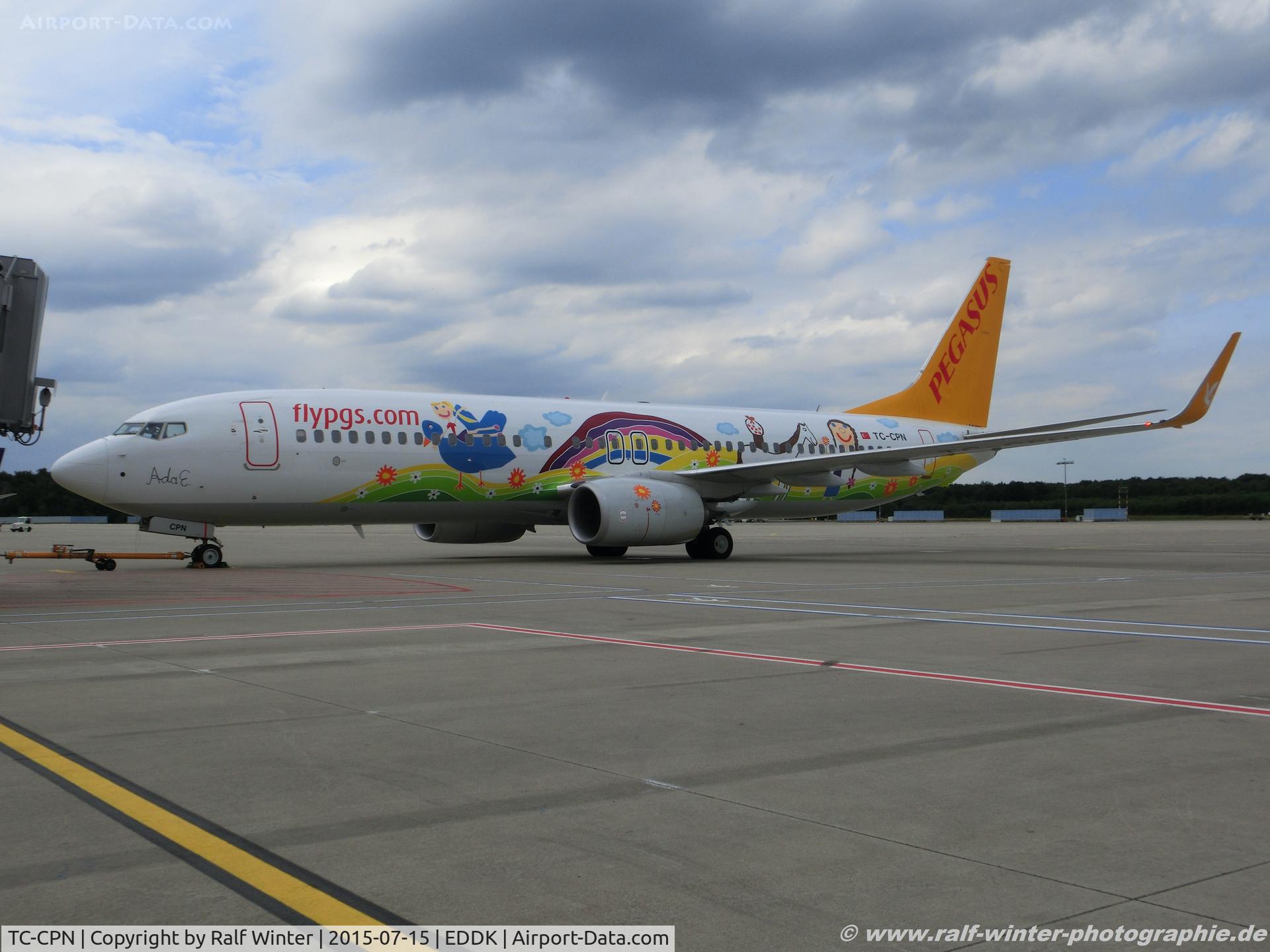 TC-CPN, 2015 Boeing 737-85R C/N 40013, Boeing 737-82R(W) - H9 PGT Pegasus Airlines 'Ade E.' - 40013 - TC-CPN - 15.07.2015 - CGN
