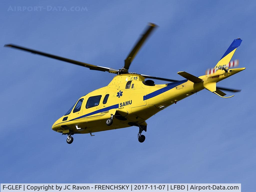 F-GLEF, 1998 Agusta A-109E Power C/N 11027, SAMU33 landing FATO 23 from Pellegrin hospital