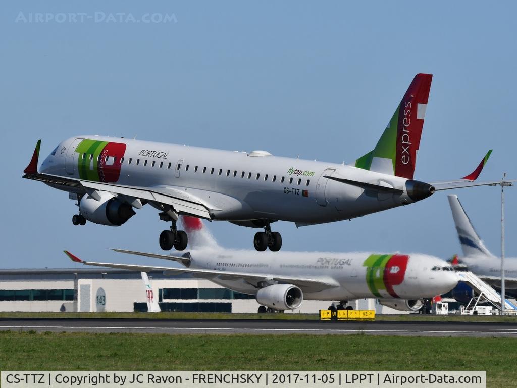 CS-TTZ, 2013 Embraer 195AR (ERJ-190-200IGW) C/N 19000628, TAP Express 1025 landing runway 03 from Madrid (MAD)