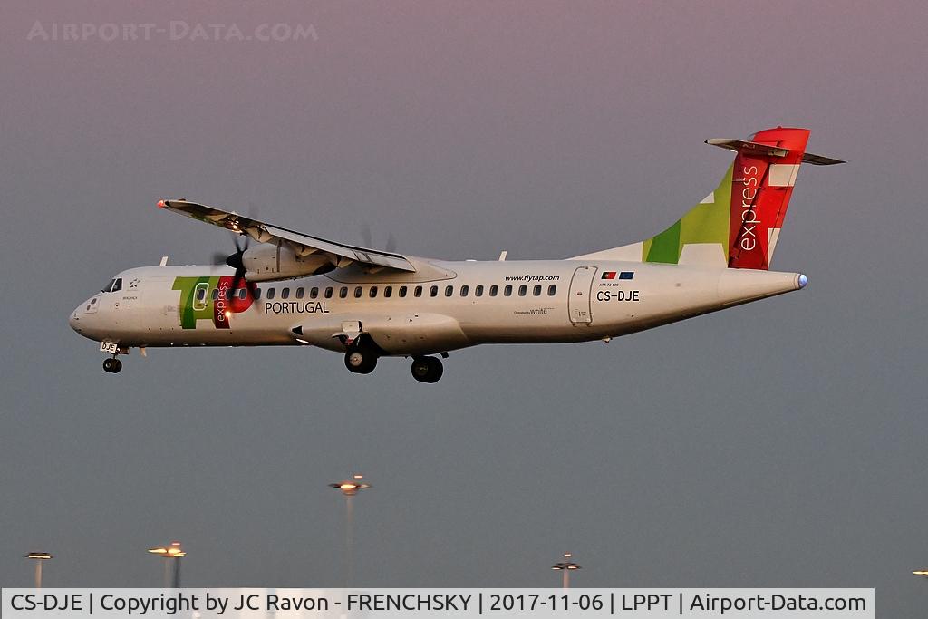 CS-DJE, 2015 ATR 72-600 (72-212A) C/N 1236, TAP Express 1957 landing runway 03 from Porto (OPO)